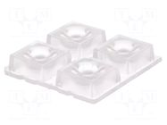 LED lens; square; transparent; 44÷69°; H: 8.5mm; Body dim: 50x50mm LEDIL