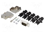 Connector: D-Sub; PIN: 9; plug; male; soldering; for cable; black ENCITECH