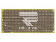 Board: universal; single sided,prototyping; W: 100mm; L: 220mm ROTH ELEKTRONIK GMBH
