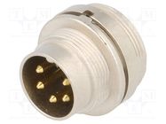 Connector: M16; socket; male; soldering; PIN: 5; 5A; 250V; IP40 LUMBERG