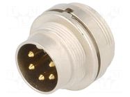 Connector: M16; socket; male; PIN: 5; 5A; 250V; soldering; IP40; 240° LUMBERG