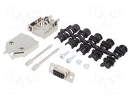Connector: D-Sub; PIN: 9; plug; female; soldering; for cable; black ENCITECH
