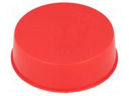 Stopper; Body: red; Out.diam: 84.5mm; H: 17.6mm; LDPE; push-in; round SUNDPLAST