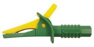 CROCODILE CLIP, YELL/GRN, 25MM, 600V