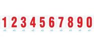 LABELING KIT, PRE-PRINTD, 0-9, 75MM, RED