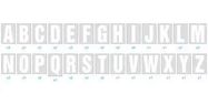 LABELING KIT, PRE-PRINTD, A-Z, 50MM, WHT