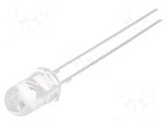 LED; red; 5mm; 1120÷1560mcd; 30°; Front: convex; 5VDC; No.of term: 2 OPTOSUPPLY