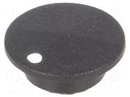 Cap; plastic; push-in; black; Indicator: white dot CLIFF