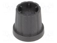 Knob; with flange; plastic; Øshaft: 6mm; Ø16.5x19.2mm; black CLIFF