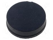 Self-adhesive foot; black; rubber; A: 14mm; B: 5mm; C: 3.6mm FIX&FASTEN