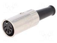 Connector: DIN; plug; female; with strain relief; PIN: 5; 180° LUMBERG