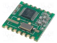 Module: RF; FM transceiver; FSK; 868MHz; SPI; -105dBm; 2.2÷3.8VDC HOPE MICROELECTRONICS