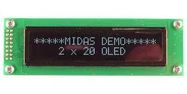 OLED MODULE, COB, 20X2, SPI, 5V