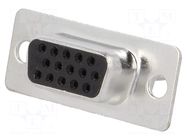 Connector: D-Sub HD; PIN: 15; plug; female; for cable; soldering ENCITECH