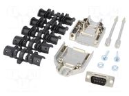 Connector: D-Sub; PIN: 9; plug; male; soldering; for cable; black ENCITECH