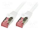 Patch cord; S/FTP; 6; stranded; Cu; LSZH; white; 5m; 27AWG LOGILINK