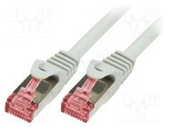 Patch cord; S/FTP; 6; stranded; Cu; LSZH; white; 2m; 27AWG LOGILINK