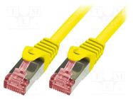 Patch cord; S/FTP; 6; stranded; Cu; LSZH; yellow; 2m; 27AWG LOGILINK