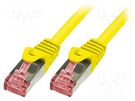 Patch cord; S/FTP; 6; stranded; Cu; LSZH; yellow; 3m; 27AWG LOGILINK