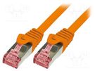 Patch cord; S/FTP; 6; stranded; Cu; LSZH; orange; 7.5m; 27AWG LOGILINK