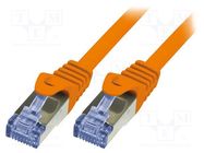 Patch cord; S/FTP; 6a; stranded; Cu; LSZH; orange; 10m; 26AWG LOGILINK