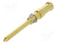 Contact; male; copper alloy; gold-plated; 0.75mm2; 18AWG; crimped 