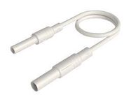 TEST LEAD, 4MM PLUG TO SKT, WHITE, 1M