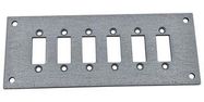 FACE PLATE, 6POS, 115X45X2MM, ALUM