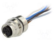 Connector: M12; socket; PIN: 5; female; E; IP67; cables; 0.2m HIRSCHMANN