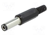 Plug; DC supply; female; 5.5/2.5mm; with strain relief; for cable LUMBERG