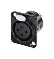 XLR CONN, RCPT, 3POS, PANEL MOUNT
