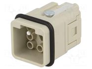 Connector: HDC; contact insert; male; 10A; 400V; Han Q; PIN: 8; 7+PE HARTING