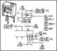 TRIMMER POTENTIOMETER, 1KOHM 12TURN THROUGH HOLE