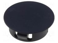 Stopper; H: 8mm; push-in,snap-fastener; Flange dia: 20mm; black ESSENTRA