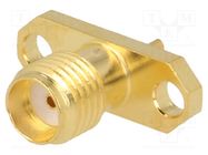 Socket; SMA; female; soldering; PTFE; gold-plated TE Connectivity