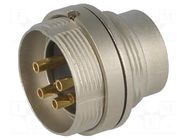 Connector: M16; socket; male; PIN: 4; 5A; 250V; soldering; IP68 LUMBERG