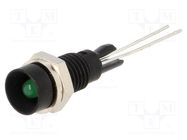Indicator: LED; recessed; green; Ø6mm; for PCB; brass; ØLED: 3mm MENTOR