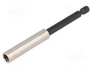 Holder; 1/4"; Overall len: 100mm; Mounting: 1/4" (E6,3mm) WIHA