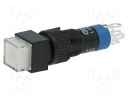 Switch: push-button; Pos: 2; SPDT; 0.5A/250VAC; 1A/24VDC; ON-(ON) ONPOW