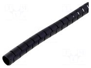 Spiral wrapping; ØBundle : 15mm; polyamide; black; L: 50m; UL94V-0 ESSENTRA