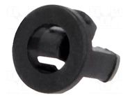 LED holder; 3mm; one-piece; black; UL94V-2; L: 5.2mm; polyamide FIX&FASTEN