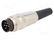 Connector: M16; plug; male; PIN: 6; 5A; 250V; soldering; for cable LUMBERG