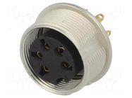 Connector: M16; socket; female; PIN: 5; 5A; 250V; soldering; IP40 LUMBERG