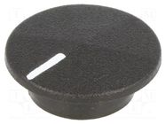 Cap; plastic; push-in; black; Indicator: white line CLIFF