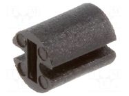 Spacer sleeve; LED; Øout: 4.5mm; ØLED: 3mm; L: 5.5mm; black; UL94V-2 FIX&FASTEN