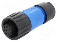 Connector: circular; plug; for cable; PIN: 7; female; w/o contacts AMPHENOL