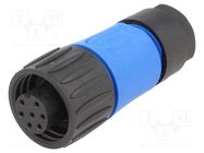 Connector: circular; plug; for cable; PIN: 7; female; w/o contacts AMPHENOL