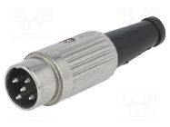 Plug; DIN; male; PIN: 5; Layout: 360°; straight; for cable; soldering DELTRON