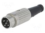 Connector: DIN; plug; male; PIN: 5; 360°; straight; for cable; 34V; 2A DELTRON