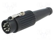 Plug; DIN; male; PIN: 7; Layout: 270°; straight; for cable; soldering DELTRON